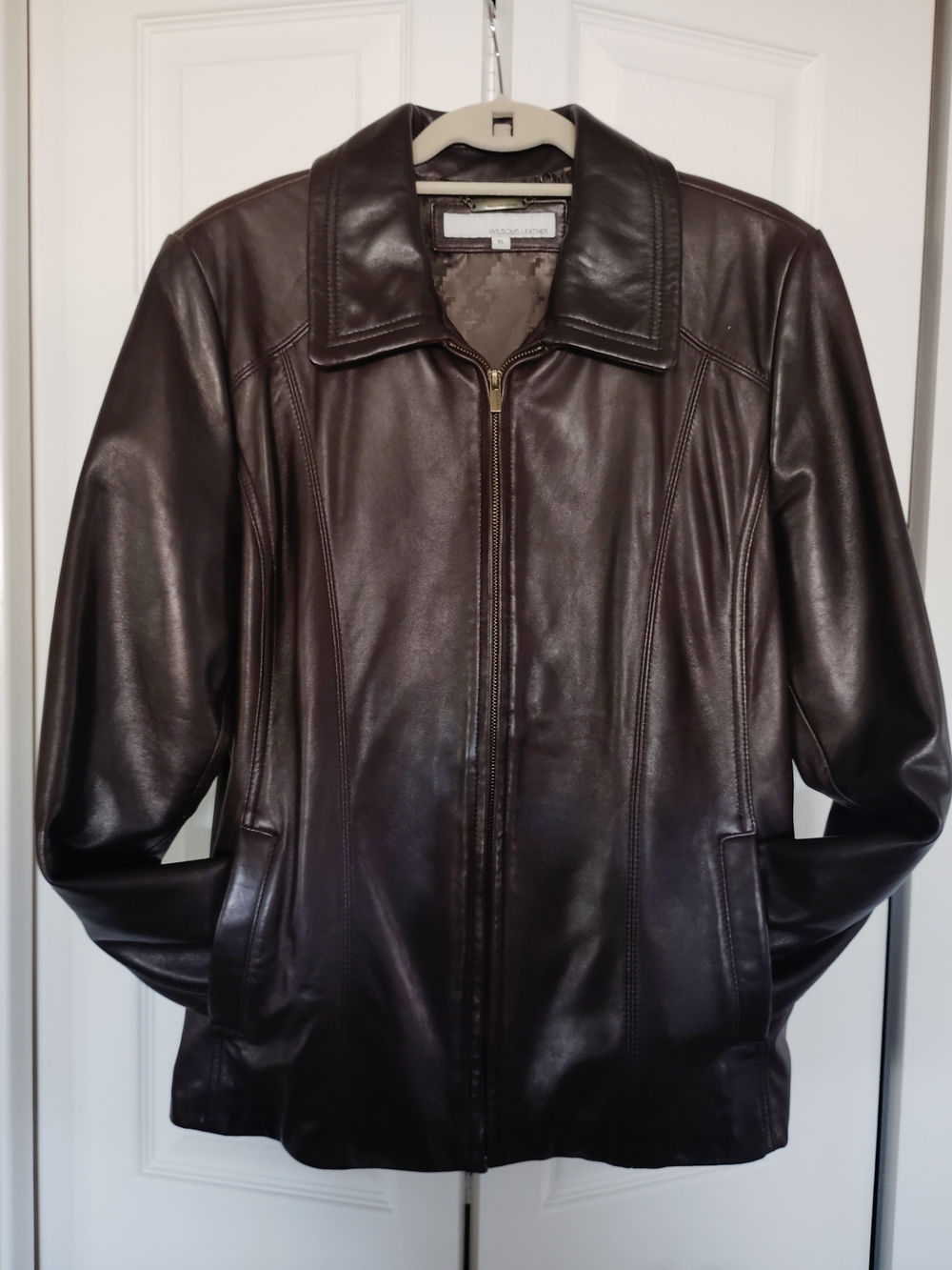 Wilsons Leather Women's Fully Lined Brown Zip Leather Jacket Sz XL